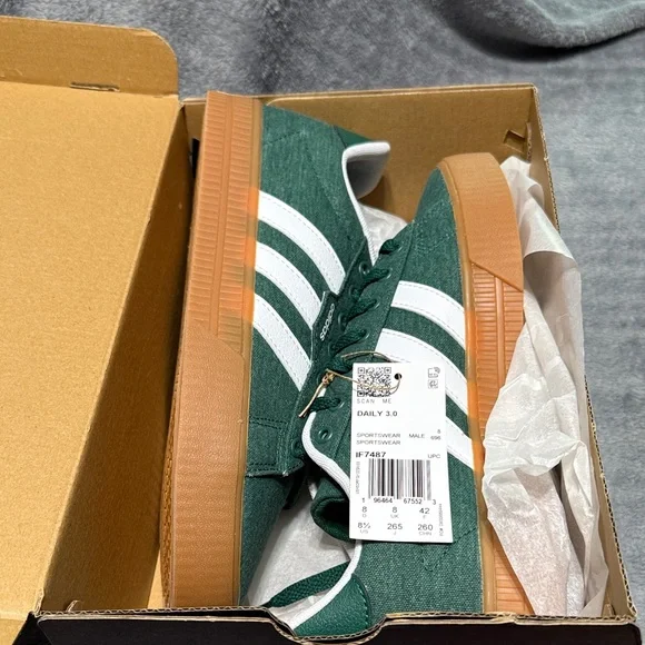 adidas Green and White Sneakers - Picture 3 of 3
